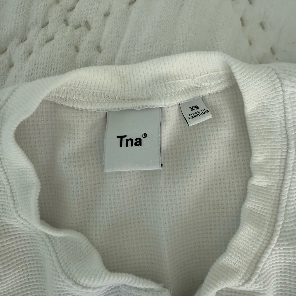 TNA Ivory Ribbed Button-Up Top - Picture 2 of 5